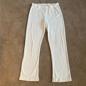 Brandy Melville Ivory Ribbed Pants